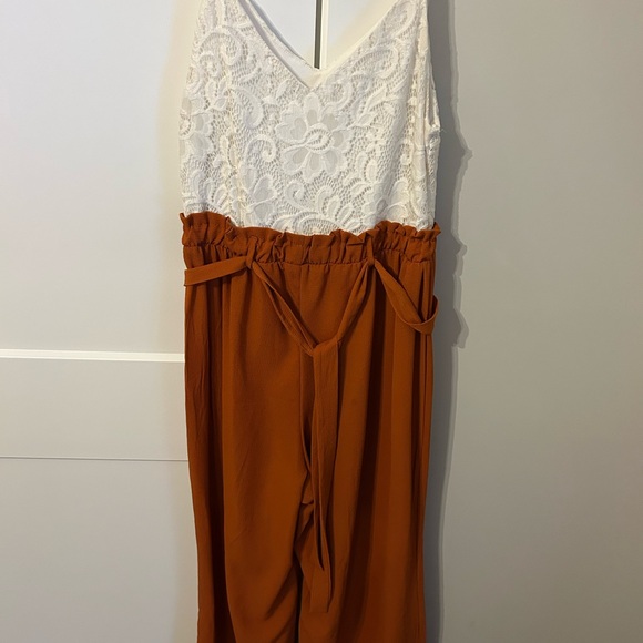Miami Terracotta Wide-Leg Pants. Body suit - Picture 3 of 4